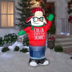 Outdoor Christmas Decorations Gemmy 6 Ft. H Inflatable Animated Airblown-Swaying Chillin Snowman -Christmas Lights Sales gemmy christmas inflatables g 117479 31 1000