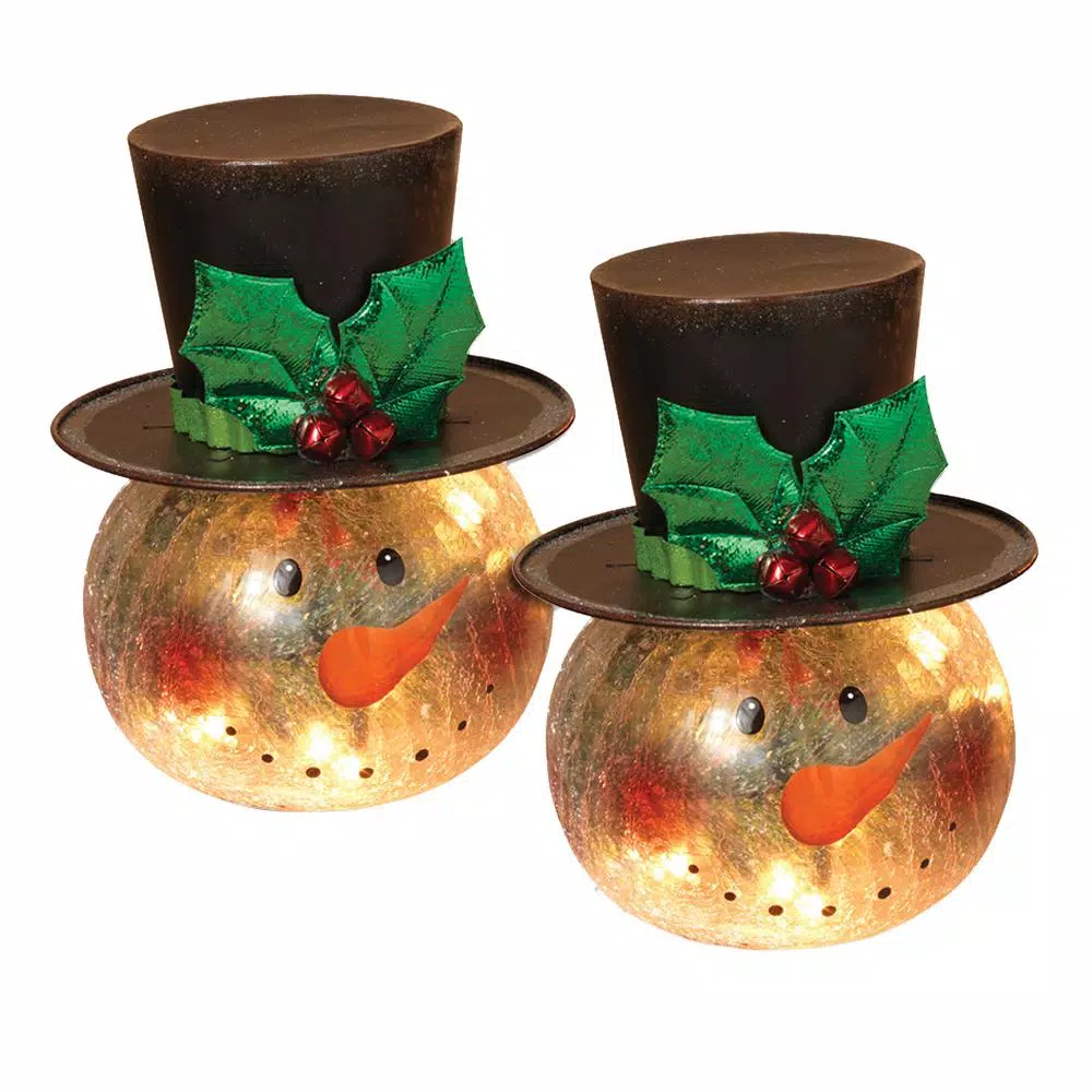 Christmas Lights Gerson 8 In. H Electric Lighted Crackle Glass Snowman (Pack Of 2) 3 Christmas Lights Gerson 8 In. H Electric Lighted Crackle Glass Snowman (Pack Of 2)