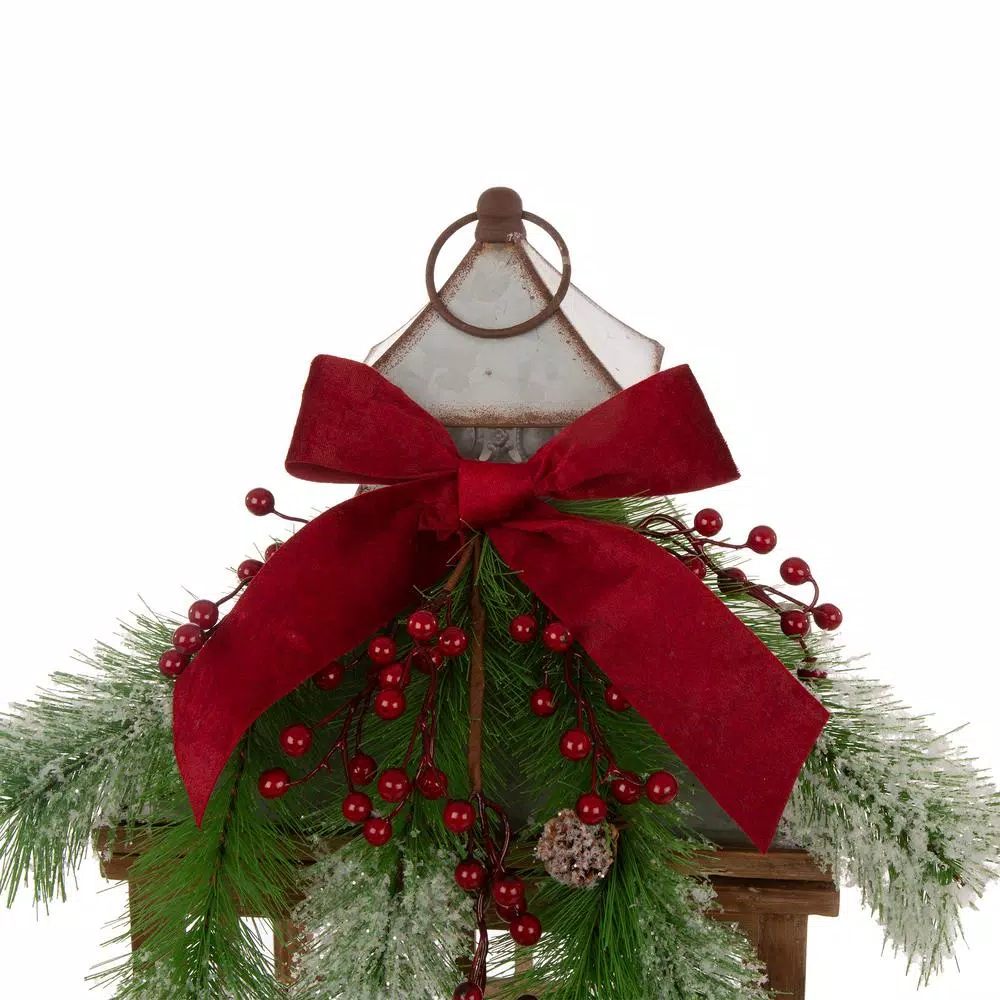 Indoor Christmas Decorations Glitzhome Brown Christmas Farmhouse Wood/Metal Lanterns (Set Of 2) 7 Indoor Christmas Decorations Glitzhome Brown Christmas Farmhouse Wood/Metal Lanterns (Set Of 2) - Image 5