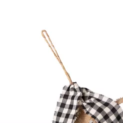 Christmas Greenery Glitzhome 6 Ft. L Black And White Plaid Fabric/Linen Garland -Christmas Lights Sales glitzhome christmas garland 2010300012 4f 1000