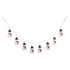 Christmas Greenery Glitzhome 6 Ft. L Metal Christmas Snowman Garland