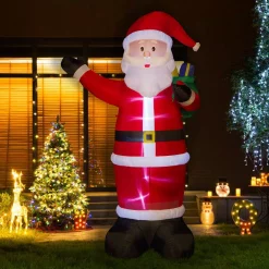 Outdoor Christmas Decorations Glitzhome 12 Ft. Lighted Inflatable Santa Decor -Christmas Lights Sales glitzhome christmas inflatables 1125004445 c3 1000