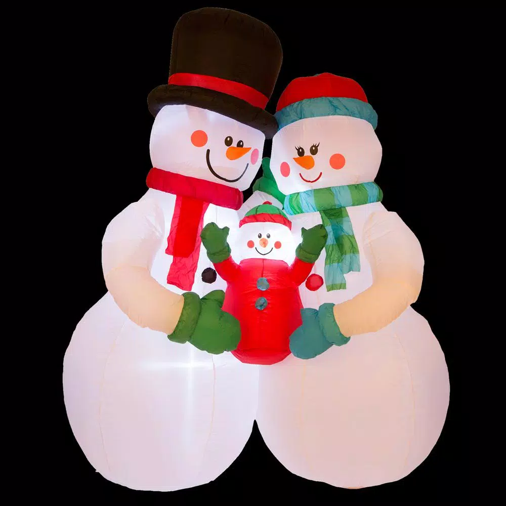 Outdoor Christmas Decorations Glitzhome 8 Ft. H Lighted Inflatable Snowman Family Decor 3 Outdoor Christmas Decorations Glitzhome 8 Ft. H Lighted Inflatable Snowman Family Decor