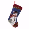 Indoor Christmas Decorations Glitzhome 19 In. Hooked Christmas Decor Stocking With Snowman -Christmas Lights Sales glitzhome christmas stockings 1113000126 64 1000