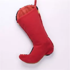 Indoor Christmas Decorations Glitzhome 20.69 In. H Hooked Stocking Red Boot -Christmas Lights Sales glitzhome christmas stockings 1113001329 4f 1000