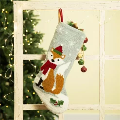 Indoor Christmas Decorations Glitzhome 19 In. L Fox Hooked Stocking -Christmas Lights Sales glitzhome christmas stockings 1113002332 31 1000