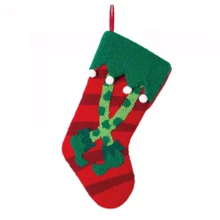 Indoor Christmas Decorations Glitzhome 8 In. H Hooked Stocking With Elf Legs