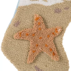 Indoor Christmas Decorations Glitzhome 19 In. L Hooked Stocking, 3D Starfish -Christmas Lights Sales glitzhome christmas stockings 1113002344 1f 1000