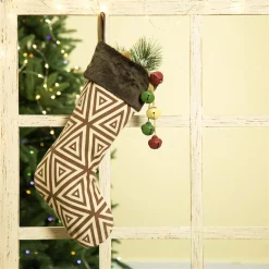 Indoor Christmas Decorations Glitzhome 20 In. L Christmas Stocking With Faux Fur Cuff -Christmas Lights Sales glitzhome christmas stockings 1113004458 fa 1000