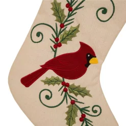 Indoor Christmas Decorations Glitzhome 21 In. H Fabric Cardinal Stocking -Christmas Lights Sales glitzhome christmas stockings 1113202452 1f 1000
