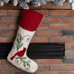 Indoor Christmas Decorations Glitzhome 21 In. H Fabric Cardinal Stocking -Christmas Lights Sales glitzhome christmas stockings 1113202452 d4 1000
