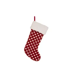Indoor Christmas Decorations Glitzhome 21 In. H Fabric Pompom Stocking