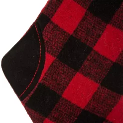 Indoor Christmas Decorations Glitzhome 21 In. H Black/Red Polyester Fur Buffalo Plaid Christmas Stocking -Christmas Lights Sales glitzhome christmas stockings 1113202573 4f 1000