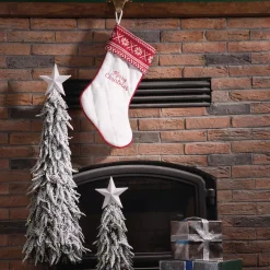 Indoor Christmas Decorations Glitzhome 21 In. L White Fleece Christmas Stocking – Merry Christmas -Christmas Lights Sales glitzhome christmas stockings 1113203048 31 1000