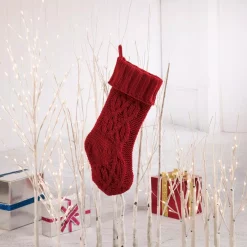 Indoor Christmas Decorations Glitzhome 22 In. L Knitted Polyester Red Christmas Stocking -Christmas Lights Sales glitzhome christmas stockings 1113203190 d4 1000
