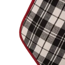 Indoor Christmas Decorations Glitzhome 20 In. Black And White Cotton/Spandex Plaid Fabric Cotton Christmas Stocking Decoration (2-Pack) -Christmas Lights Sales glitzhome christmas stockings 2004700040 4f 1000