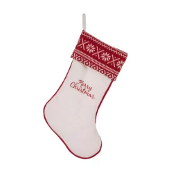 Indoor Christmas Decorations Glitzhome 21 In. White Fleece Polyester Christmas Decoration Stocking (2-Pack) -Christmas Lights Sales glitzhome christmas stockings 2004700043 c3 1000