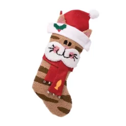 Indoor Christmas Decorations Glitzhome 22 In. H Polyester Hooked 3D Cat Stocking (2-Pack) -Christmas Lights Sales glitzhome christmas stockings 2004700056 c3 1000