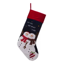 Indoor Christmas Decorations Glitzhome 36 In. H Polyester Velvet 3D Oversized Snowman Stocking