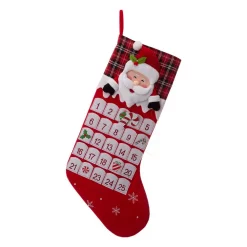 Indoor Christmas Decorations Glitzhome 36 In. H Felt 3D Polyester Oversized Count Down Santa Stocking