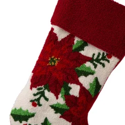 Indoor Christmas Decorations Glitzhome 21.00 In. H Acrylic/PolyesterPoinsettia Hooked Stocking -Christmas Lights Sales glitzhome christmas stockings 2004700081 c3 1000