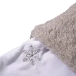 Indoor Christmas Decorations Glitzhome 21 In. H Polyester White Fleece Stocking With Christmas Tree And Snowflake (2-Pack) -Christmas Lights Sales glitzhome christmas stockings 2004700087 4f 1000