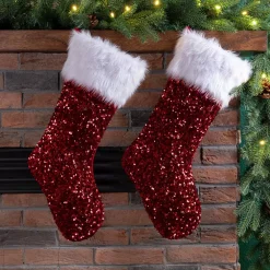 Indoor Christmas Decorations Glitzhome 21 In. H Polyester Red Sequin Christmas Stocking (2-Pack) 11 Indoor Christmas Decorations Glitzhome 21 In. H Polyester Red Sequin Christmas Stocking (2-Pack) -Christmas Lights Sales glitzhome christmas stockings 2004700090 31 1000