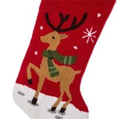 Indoor Christmas Decorations Glitzhome Hooked Stocking (Reindeer And Fox) (Set Of 2) -Christmas Lights Sales glitzhome christmas stockings 2004800006 44 1000