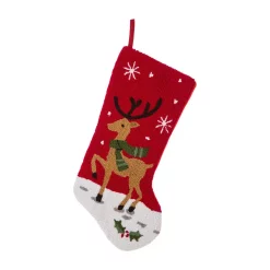 Indoor Christmas Decorations Glitzhome Hooked Stocking (Reindeer And Fox) (Set Of 2) -Christmas Lights Sales glitzhome christmas stockings 2004800006 4f 1000