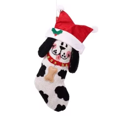 Indoor Christmas Decorations Glitzhome 22 In. Polyester/Acrylic Hooked 3D Dog Christmas Stocking