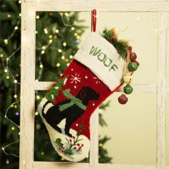 Indoor Christmas Decorations Glitzhome 20 In. L Hooked Stocking, Dog -Christmas Lights Sales glitzhome christmas stockings jk29255a 31 1000