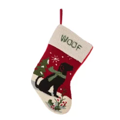Indoor Christmas Decorations Glitzhome 20 In. L Hooked Stocking, Dog