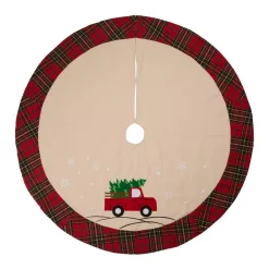 Christmas Tree Decorations Glitzhome 48 In. D Fabric Christmas Tree Skirt – Red Truck