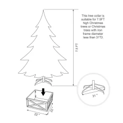 Christmas Tree Decorations Glitzhome 22.09 In. L Natural Wooden Tree Collar (KD) -Christmas Lights Sales glitzhome christmas tree skirts collars 1106203434 4f 1000