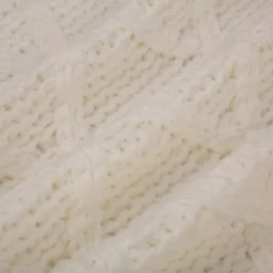 Christmas Tree Decorations Glitzhome 52 In. D Knitted Polyester White Christmas Tree Skirt With Red Trim And Pompom -Christmas Lights Sales glitzhome christmas tree skirts collars 1113203194 44 1000