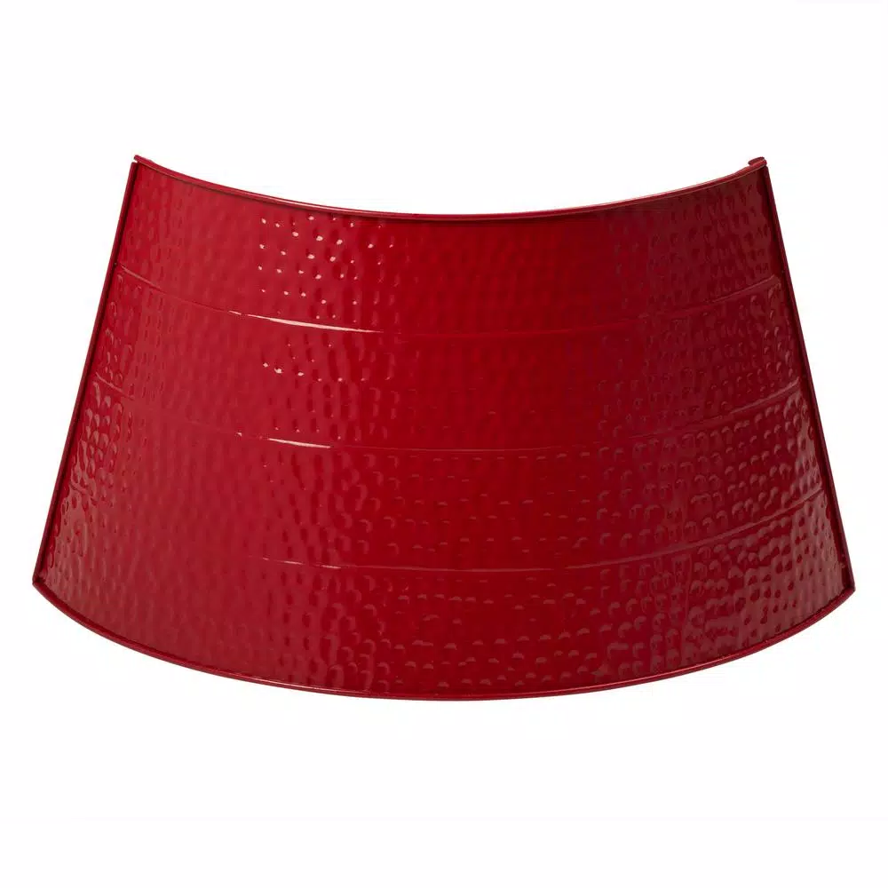 Christmas Tree Decorations Glitzhome 26 In. Dia Red Hammered Metal Tree Collar(KD) 7 Christmas Tree Decorations Glitzhome 26 In. Dia Red Hammered Metal Tree Collar(KD) - Image 5