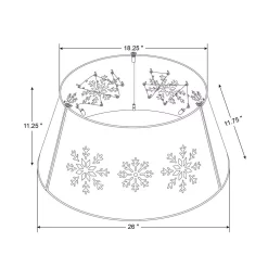 Christmas Tree Decorations Glitzhome 26 In. Dia Snowflake Diecut Metal Tree Collar With Light String(KD) -Christmas Lights Sales glitzhome christmas tree skirts collars 2004600004 76 1000