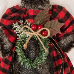 Christmas Tree Decorations Glitzhome 12 In. H Plaid Angel Christmas Tree Topper Decoration -Christmas Lights Sales glitzhome christmas tree toppers 1123202425 4f 1000