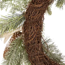 Christmas Greenery Glitzhome 24 In. D Flocked Pinecone And Antler Wreath -Christmas Lights Sales glitzhome christmas wreaths 1115203040 44 1000