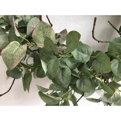 Christmas Greenery Glitzhome 24 In. Green Unlit Seasonal Artificial Christmas Wreath With Eucalyptus -Christmas Lights Sales glitzhome christmas wreaths lkw20209gn 1f 1000