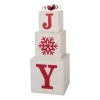 Outdoor Christmas Decorations Glitzhome 31.89 In. H Wooden Block Wording Porch Sign – JOY