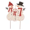 Outdoor Christmas Decorations Glitzhome 29.92 In. H Rusty Metal Snowman Family Yard Stake Or Standing Decor Or Wall Decor -Christmas Lights Sales glitzhome christmas yard decorations 1103203440 64 1000