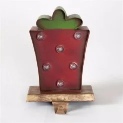 Indoor Christmas Decorations Glitzhome 8.48 In. H Marquee LED Gift Box Stocking Holder -Christmas Lights Sales glitzhome stocking holders 1107001917 4f 1000