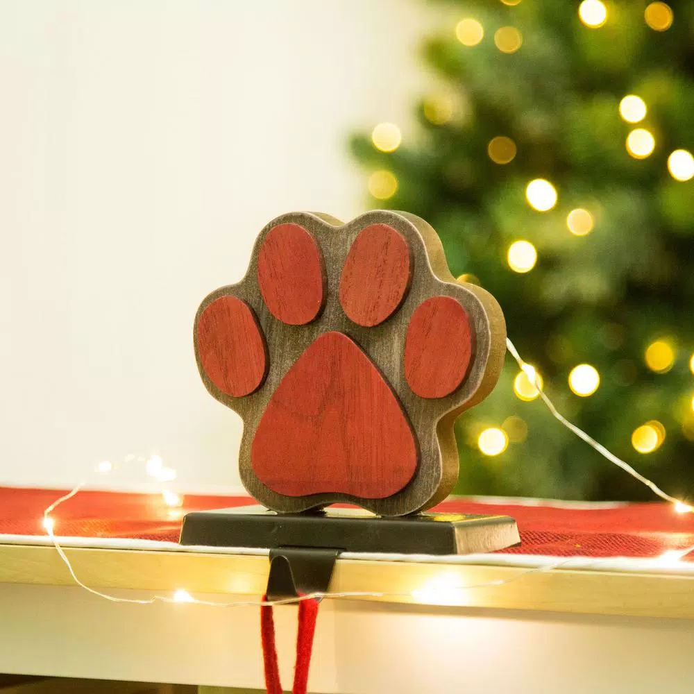 Indoor Christmas Decorations Glitzhome 6.30 In. H Wooden/Metal Paw Stocking Holder 7 Indoor Christmas Decorations Glitzhome 6.30 In. H Wooden/Metal Paw Stocking Holder - Image 5