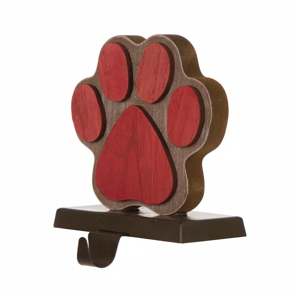 Indoor Christmas Decorations Glitzhome 6.30 In. H Wooden/Metal Paw Stocking Holder 4 Indoor Christmas Decorations Glitzhome 6.30 In. H Wooden/Metal Paw Stocking Holder - Image 2