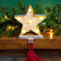 Indoor Christmas Decorations Glitzhome 7.5 In. H Marquee LED Lighted Christmas Stocking Holder Star -Christmas Lights Sales glitzhome stocking holders 1124202577 d4 1000