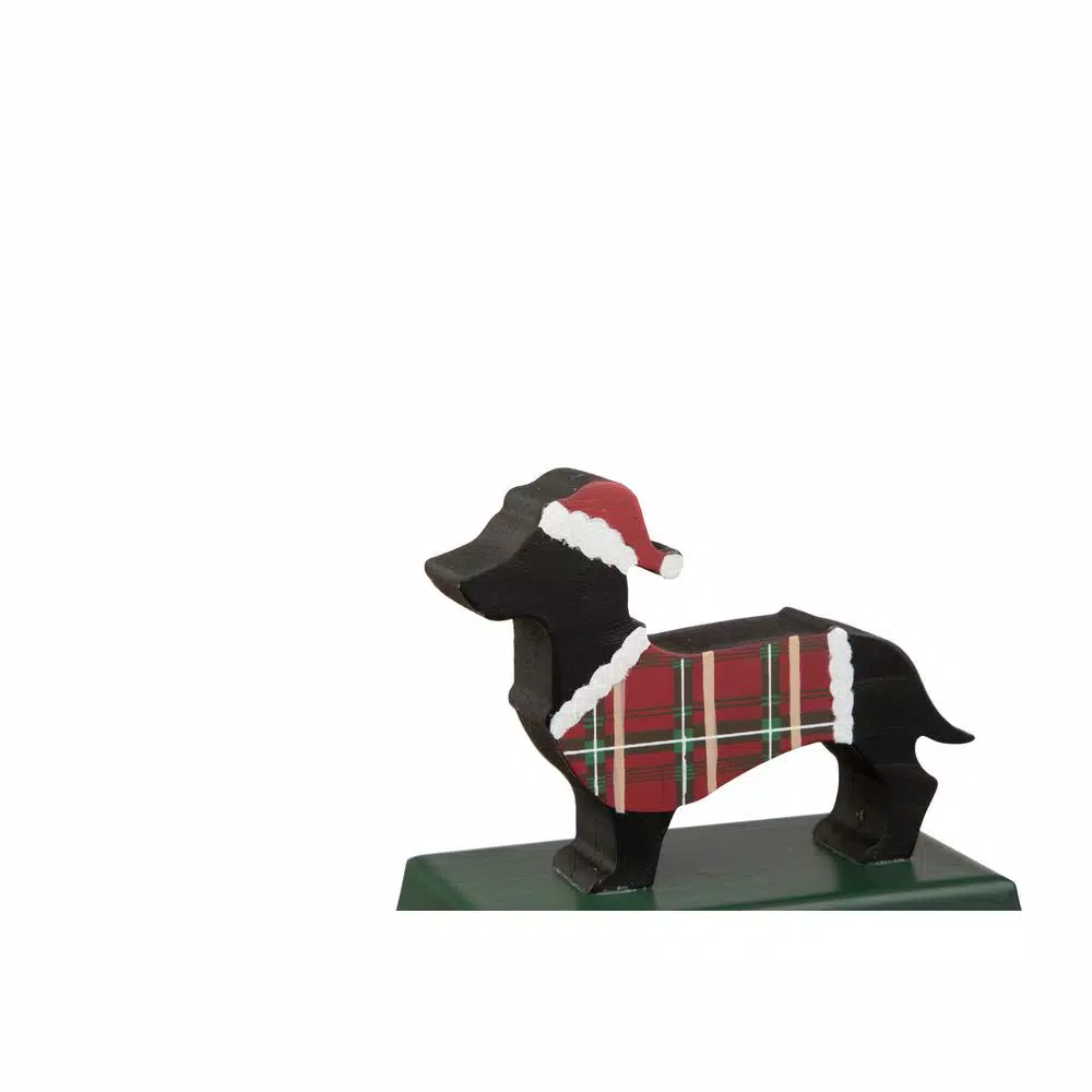 Indoor Christmas Decorations Glitzhome 5.92 In. H Wooden/Metal Dachhound Stocking Holder 6 Indoor Christmas Decorations Glitzhome 5.92 In. H Wooden/Metal Dachhound Stocking Holder - Image 4