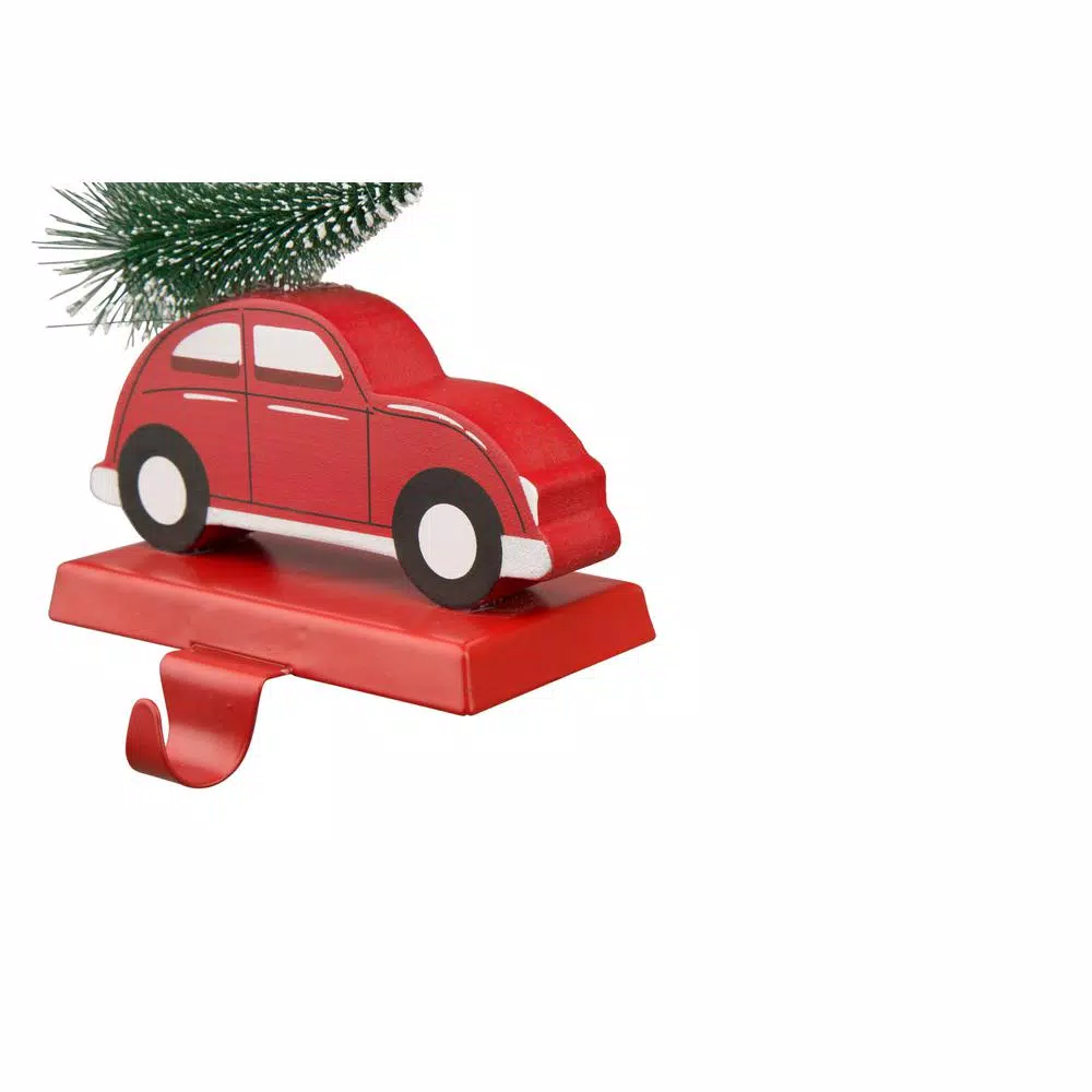 Indoor Christmas Decorations Glitzhome 5.31 In. H Wooden/Metal Red Car Stocking Holder 7 Indoor Christmas Decorations Glitzhome 5.31 In. H Wooden/Metal Red Car Stocking Holder - Image 5