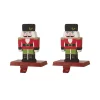 Indoor Christmas Decorations Glitzhome Wooden/Metal Nutcracker Stocking Holder (Set Of 2) -Christmas Lights Sales glitzhome stocking holders 2005000005 64 1000