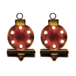 Indoor Christmas Decorations Glitzhome 2-Pack Marquee LED Ornament Stocking Holder